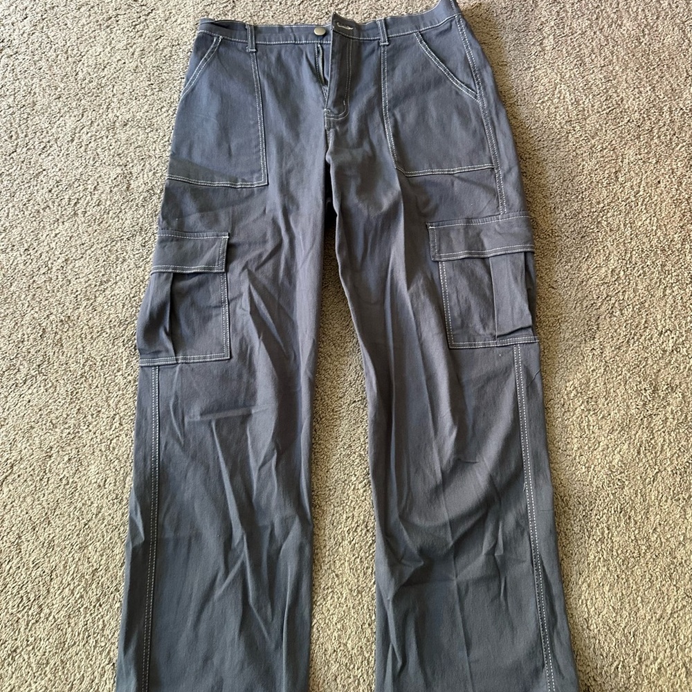 SIZE LARGE Ultra Flirt Women's Blue Cargo Pants